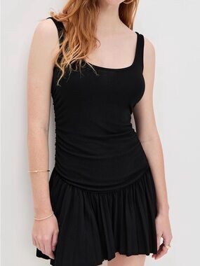 Lioness Black Mini Dress with Square Neck